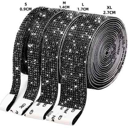 1 Yard Self Adhesive Crystal Rhinestone Sticker Diamond Ribbon DIY Sticker Rhinestones Arts Crafts Tape Car Phone Decoration