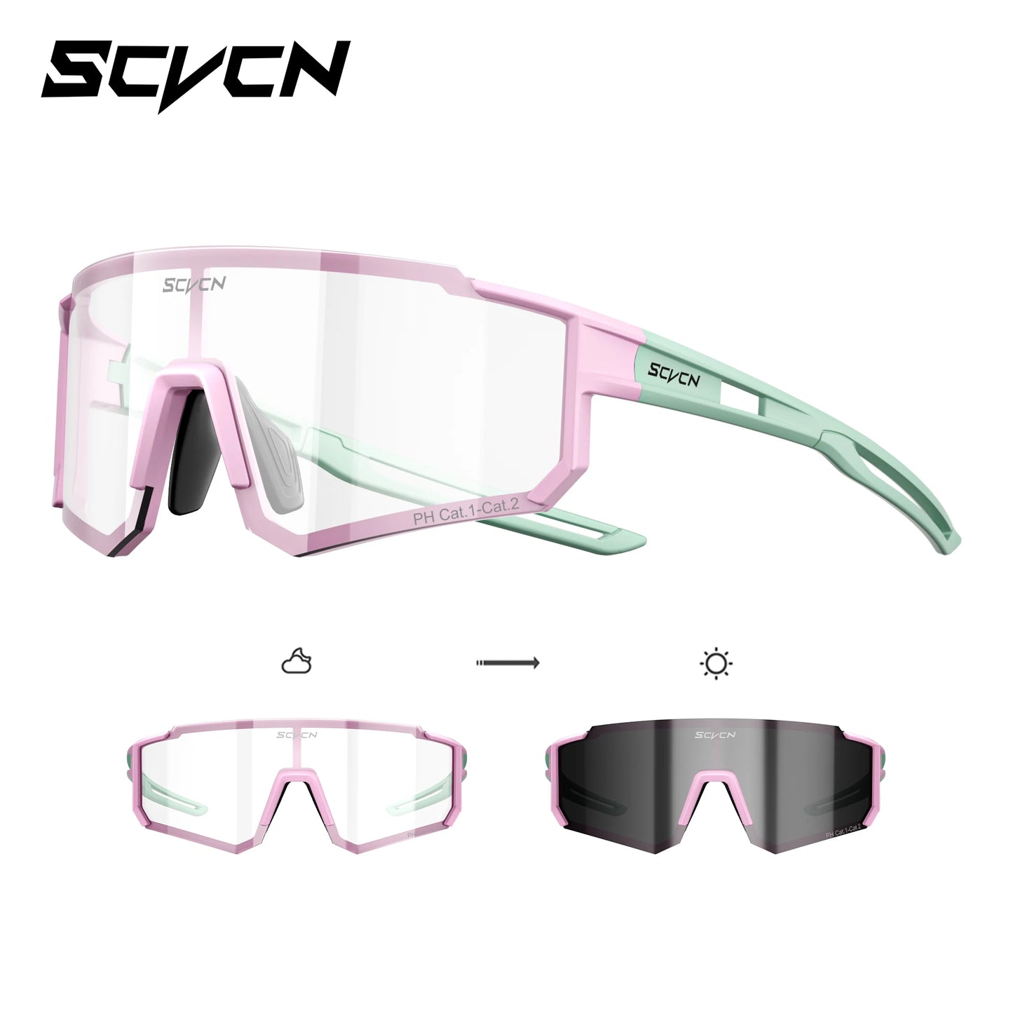 SCVCN Photochromic Sunglasses Outdoor Sports Bike Cycling Glasses Man MTB Climbing Glasses Women Driving Bicycle Eyewear New