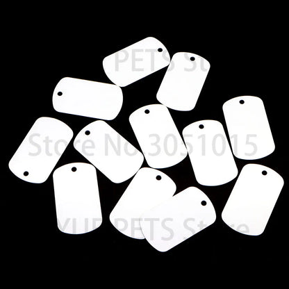20Pcs Wholesale Personalized Pet ID Nameplate  Heat Transfer Aluminum Blank Hang Tag Customized Key Ring Accessories Pendant