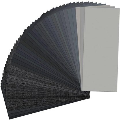 42-Piece Pack of Dry and Wet Sandpaper, 120 to 3000 Grit Combination, 9X 3.6inch, Suitable for Car Polishing, Wood Furniture Processing, and Woodworking Carving, Etc
