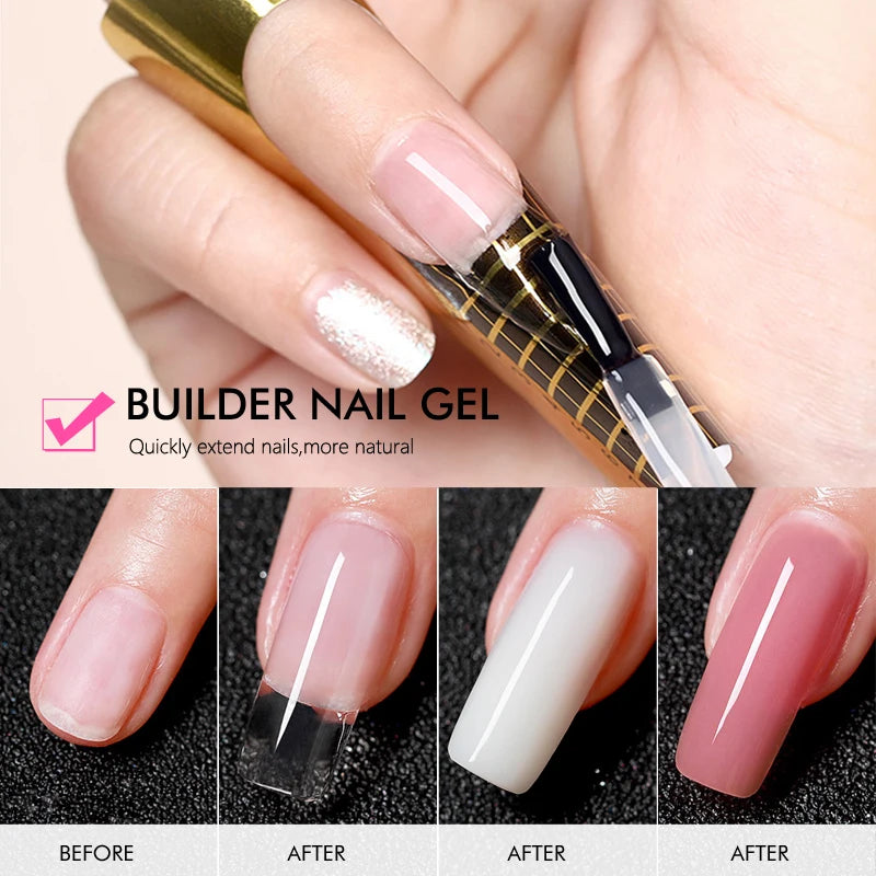 CHUNSHU TPO Free 6 IN 1 Extension UV Gel Polish In A Bottle Builder Nail Gel Rubber Base Coat Semi Permanent Nails Art 15ML