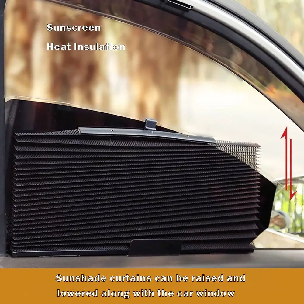 1PCS Car Side Folding Sunshade Retractable Car Front/Rear Window Sunshades Mesh UV Protect Curtain Foldable Auto Truck SunShield