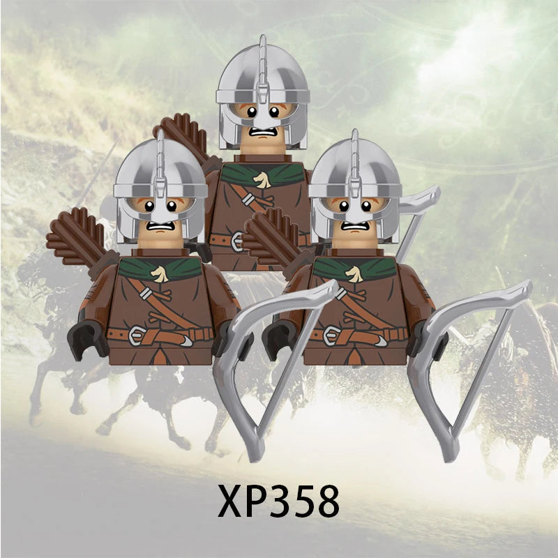 3pcs Lord Rings Elves Orcs Army Dwarf Rohan Mini Action Toy Figures Building Blocks Assembly Toys for Kids Birthday Gift