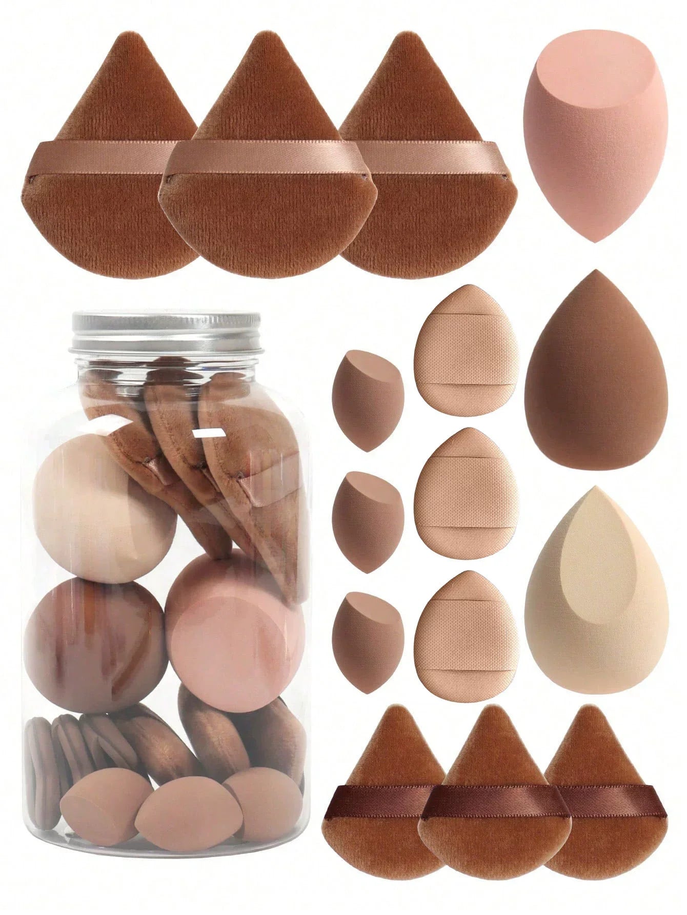 12pcs/15pcs Makeup Sponge Beauty Egg Cosmetic Blender Super Soft Foundation Sponges Powder Puffs Women Make Up Tools Accessories