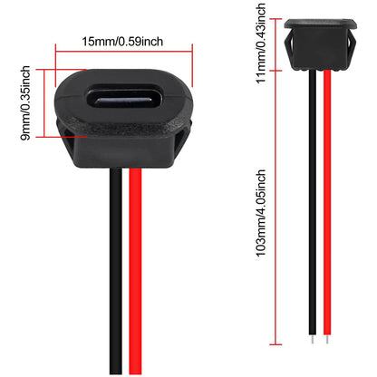 5/10pcs Type-C Female Chassis Connector USB C Female Chassis Direct Crimp Jack Female Charging Port Extension Power Cable