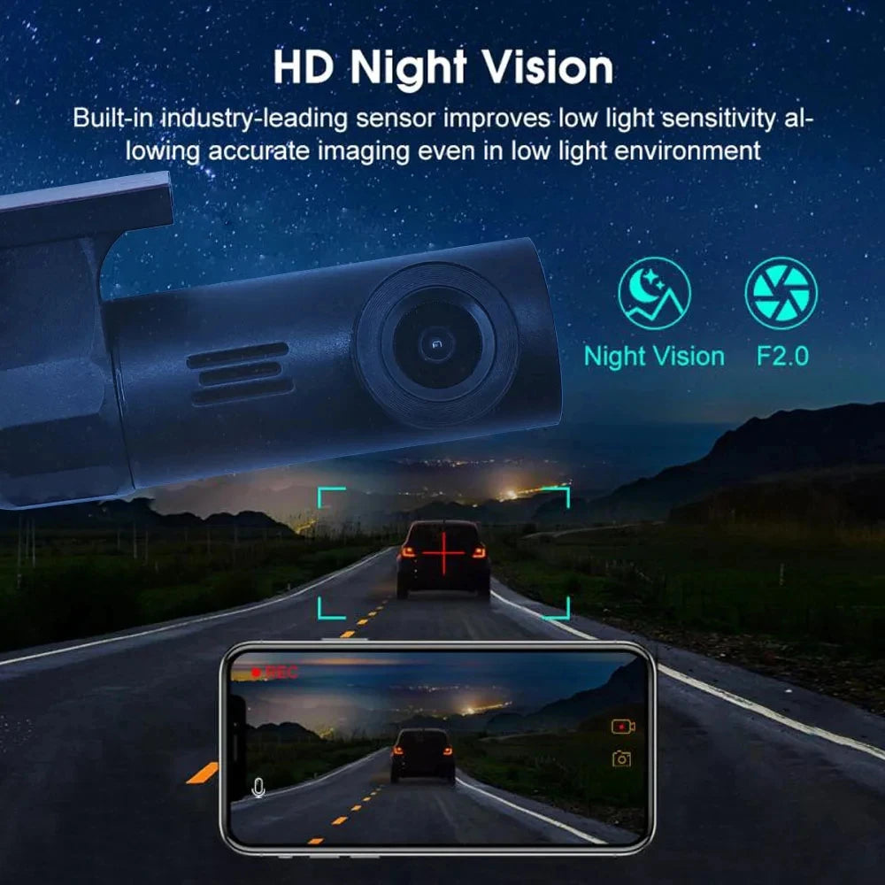 1080P Wifi USB MINI smart car connected to power DVR Dash camera night vision video recorder