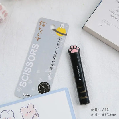 4Style Portable Folding Cat's Paw Scissors Stainless Steel Art Tool Multi-Function Pen-Shaped Scissors for Handbooks  Office Use