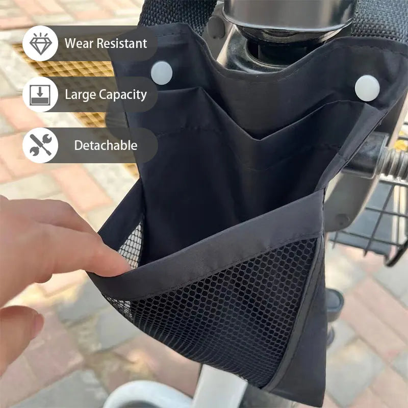Bicycle Storage Bag Detachable Basket Front Handle Large Capacity Pocket Bicycle Motorcycle  Mobile Phone Bag Accessory