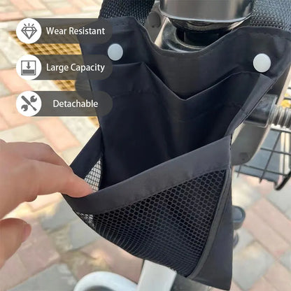 Bicycle Storage Bag Detachable Basket Front Handle Large Capacity Pocket Bicycle Motorcycle  Mobile Phone Bag Accessory