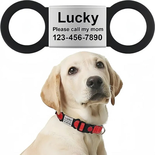 Custom Cat Dog ID Personalized Pet Collar Tag Engraving Charm Name Pendant Bone Necklace Puppy stainless steel Pet Accessories