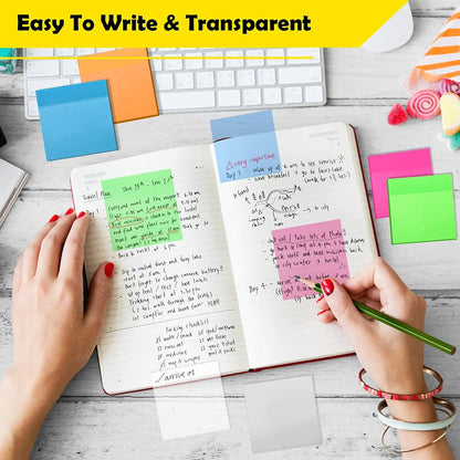 5 Roll 5 Colors Stickers Transparent Fluorescent Index Tabs Flags 5m Sticky Note Stationery Children Gift School Office Supplies