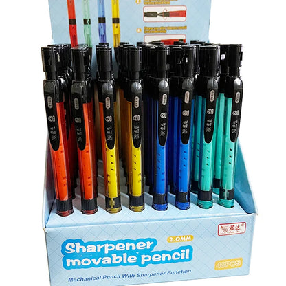 Mechanical Pencil Set 2.0mm with 2B Black/Colors Lead Refill for Writing Sketching Art Drawing Painting School Automatic Pencils