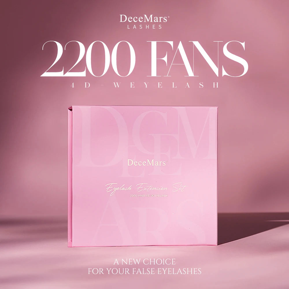DeceMars Large Amount 4D W Eyelash Extension Large-size Tray 2200 Fans