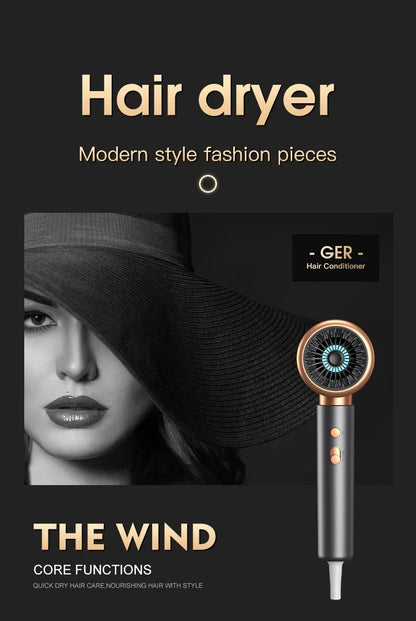 HOMEFISH 2000W Salon Hair Dryer with Hot/Cold Air Brush Negative Ionic Technology 5th Gear Strong Power Hairdryer without Comb