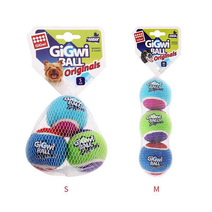 Pet Dog Squeaky Tennis Ball Interactive Dog Toys High Bounce Sound Rubber Ball  for Small Medium Dogs Training Outdoor Play Ball