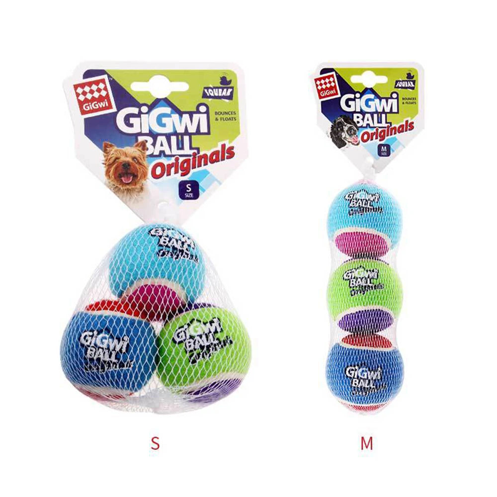 Pet Dog Squeaky Tennis Ball Interactive Dog Toys High Bounce Sound Rubber Ball  for Small Medium Dogs Training Outdoor Play Ball