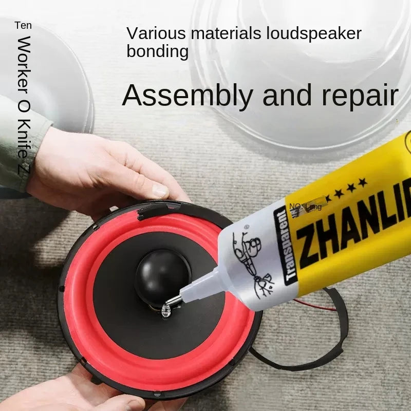 Zhanlida 15ml 50ml 80ml Black/transparent Speaker Repair Glue Foam Side Dust Cap Rubber Edge Cone Basin Strong Adhesive