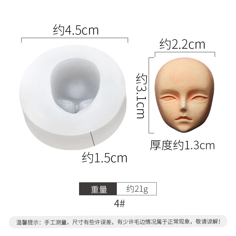 3D Baby Face Silicone Molds Human Facial Mould DIY Doll Modified Polymer Clay Fondant Cake Decor Action figure Handmade Mold