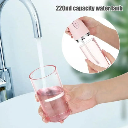 Oral Irrigator Portable USB Rechargeable Dental Water Flosser Water Jet Floss Tooth Pick 4 Jet Tip 220ml 3 Modes IPX7 Waterproof