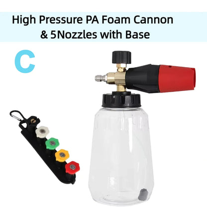High Pressure PA Foam Cannon  Adjustable Foam sprayer Snow Foam Gun Car Washing Accessories Cleaning Kit for Pressure Washers