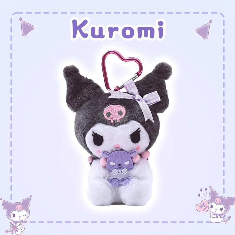 Genuine Sanrio Hello Kitty Kuromi Melody Pachacoo Cinnamoroll Stuffed Toy Pendant Cute Plush Toys Keyring Keychain Birthday Gift