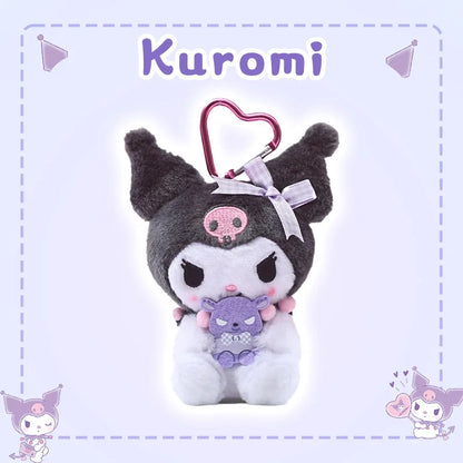 Genuine Sanrio Hello Kitty Kuromi Melody Pachacoo Cinnamoroll Stuffed Toy Pendant Cute Plush Toys Keyring Keychain Birthday Gift