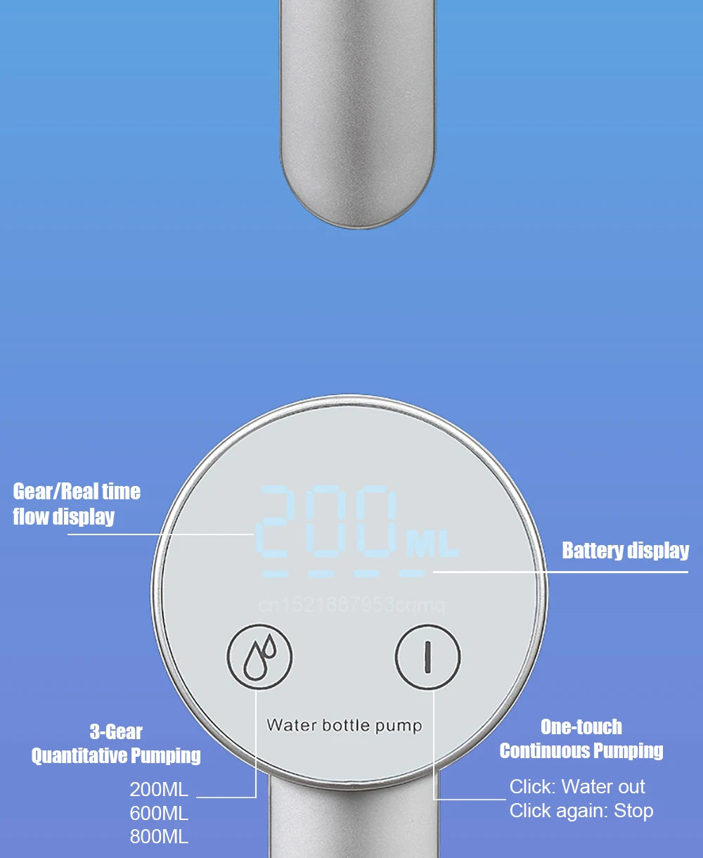 Electric Water Gallon Bottle Pump Foldable Automatic Water Dispenser 19 Liters Bottle Rechargeable Desktop Drinking Water Pump