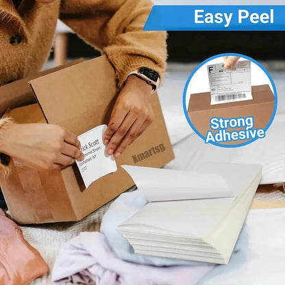 4x6 Inch Direct Thermal Labels 500 Labels Per Stacked - Strong Adhesive, Labels Resistant to Water & Grease For Shipping Label