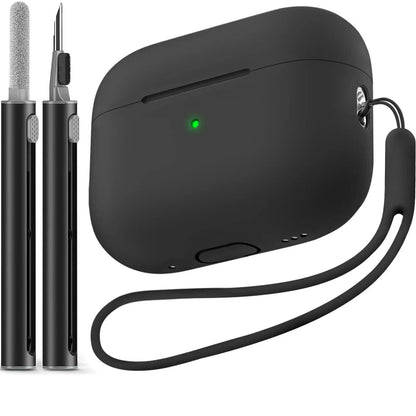 For 2025 Apple  AirPods Pro 3 protective case soft skins case with cleaning kit and lanyard  For AirPod Pro3 [visible front LED]