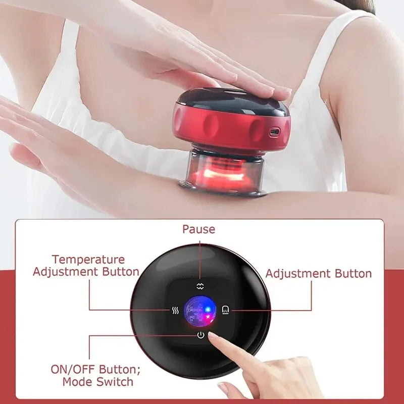 Corded Cupping Massage Device with Heating – For Back, Neck & Arm Scraping & Cupping