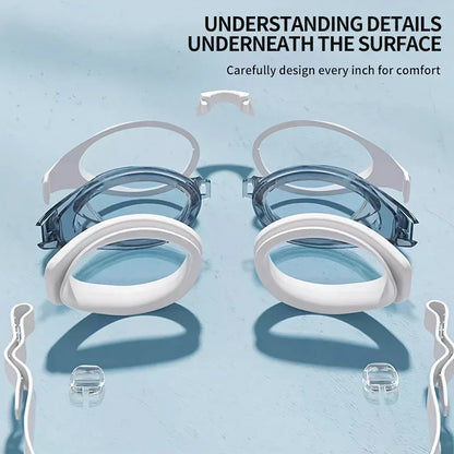 High Performance Waterproof Adult SwimGoggles Anti  Fogging Shielded Comfort - Fit Goggles Pool Water Swimming Sports Eyewear