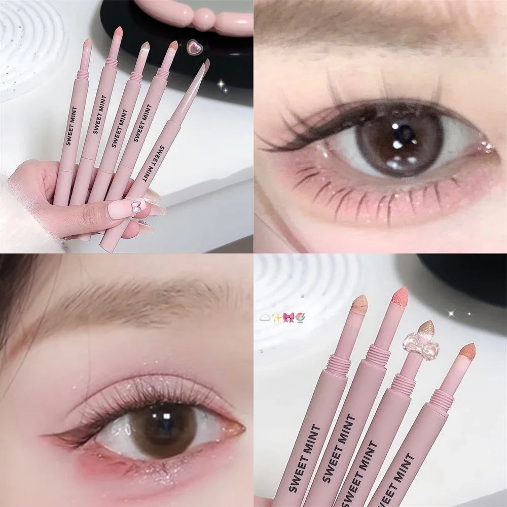 2 In 1 Glitter Matte Aegyosal Pen Brightening Highlight & Shadow Stick Dual End Eye Makeup Lying Silkworm Eyeliner Gel Pencil