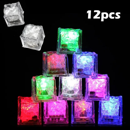 6/12PCS Baby Bath Bathtub LED Light Up Toys Colorful Waterproof Glowing Ice Cube for Bathtub Swimming Pool Birthday Xmas Gift