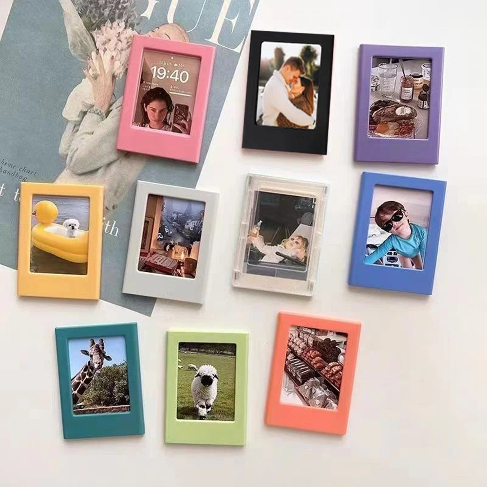 New Magnetic Picture Frames for Refrigerator 3 Inch Fridge Color Photo Frame Magnets Album Valentine's Day Gift Anniversary