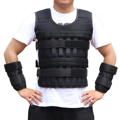 20kg Weighted Vest Adjustable Loading Weight Jacket Exercise Weightloading Vest Boxing Training Waistcoat（No Iron Blocks）