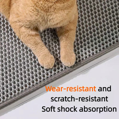 Cat Litter Mat Non Slip Big Pet Litter Box Filter Mat Double Layer Wear Resistant Waterproof Cat Litter Mat Pet Clean Supplies