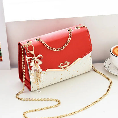 Crossbody women's bag with pendant chain Korean version ins fashion and versatile premium shoulder bag