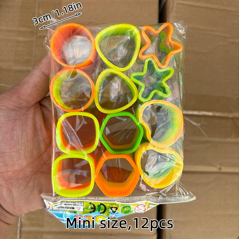12/24 Rainbow Magic Springs Circle Toys Kids Birthday Party Favors Guests Giveaway Small Gifts Pinata Fillers Flexible Funny Toy