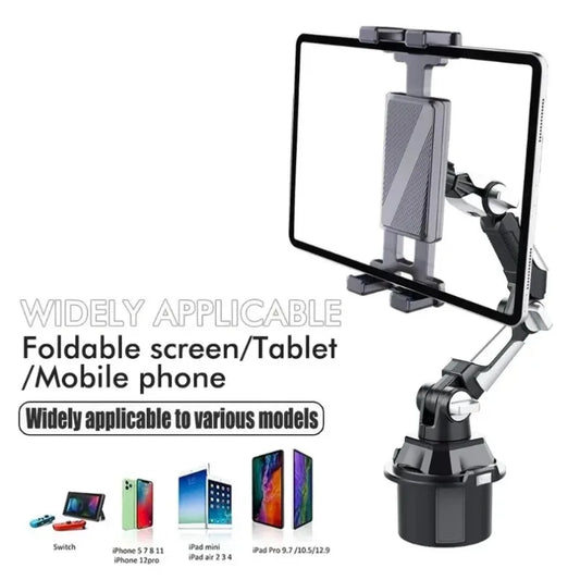 Car Cup Holder Phone Tablet Mount 360 Rotation Flexible Arm Stand For iPhone Android iPad Auto Interior Accessory Daily Use