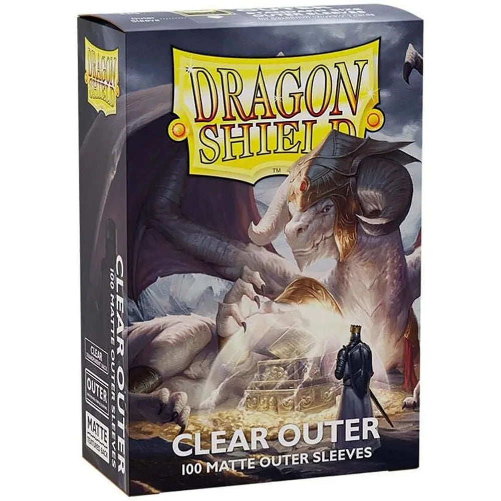 Clear Outer 100 Pcs Matte Dragon Shield :Outer Sleeves are Smooth & Tough - Compatible with Magic PKM Cards Protector Cover