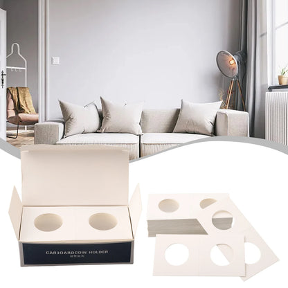 1 Set Coin Storage Stamp Holder Square Cardboard Case Coin Album Collection Coin Holders Flip Clip Coin Capsules Cover Storage