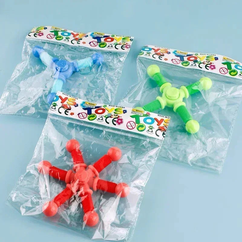 1pcs Fidget Spinner Toys Pop Tube Sensory Toys Suction Cup Games Plastic Transformable Stress Relief Adult Gifts