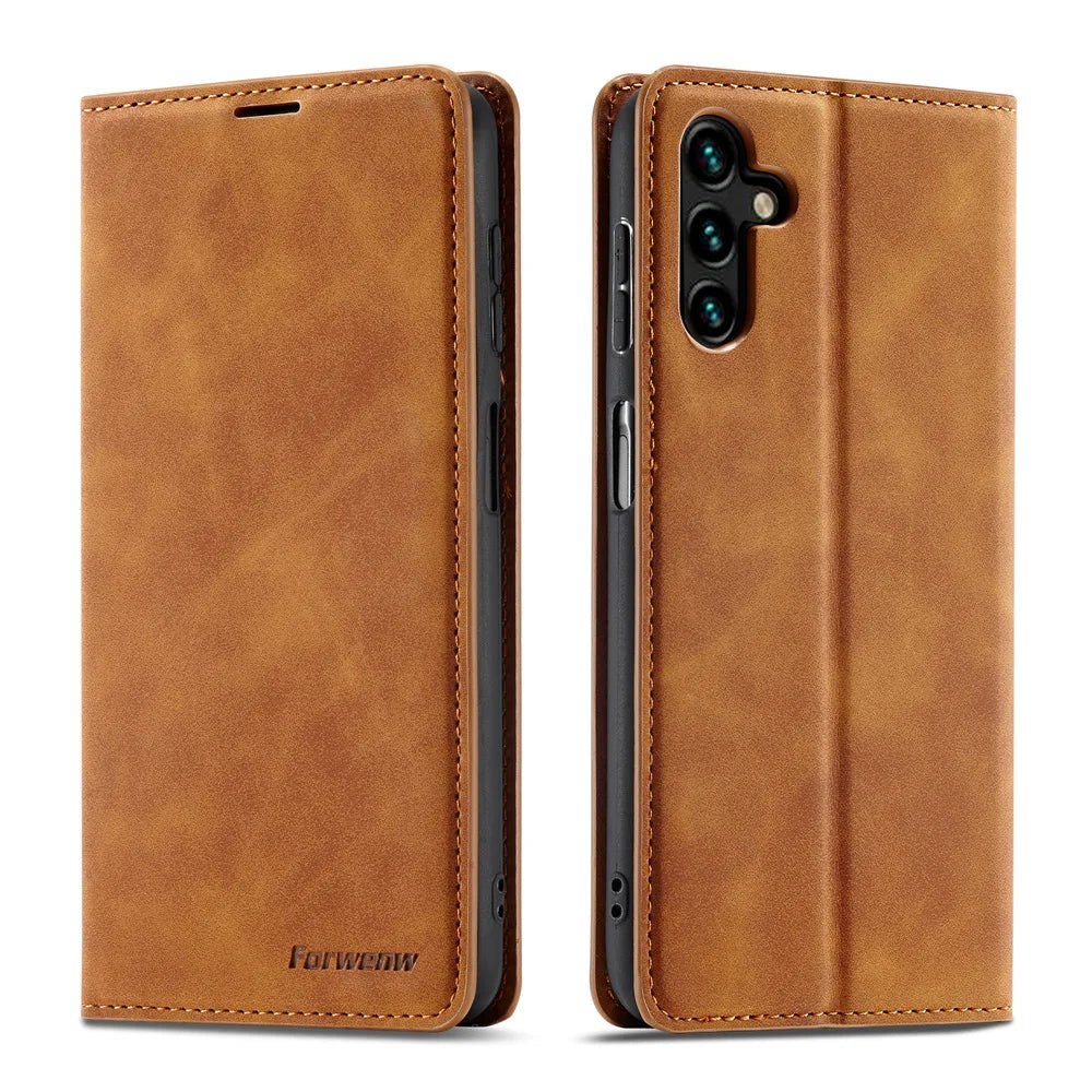 Leather Phone Case For Samsung S26 S25 edge S24 S23 FE S22 Ultra S21 S20 S10 Plus Note 20 10 9 Magntic Flip Card Wallet Cover