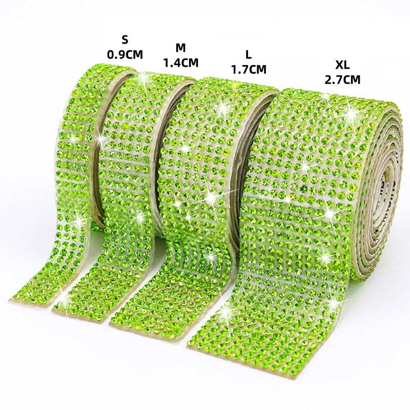 1 Yard Self Adhesive Crystal Rhinestone Sticker Diamond Ribbon DIY Sticker Rhinestones Arts Crafts Tape Car Phone Decoration