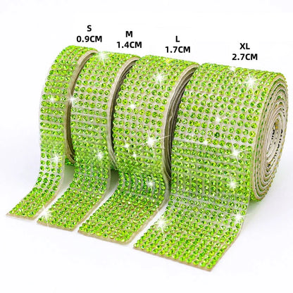 1 Yard Self Adhesive Crystal Rhinestone Sticker Diamond Ribbon DIY Sticker Rhinestones Arts Crafts Tape Car Phone Decoration