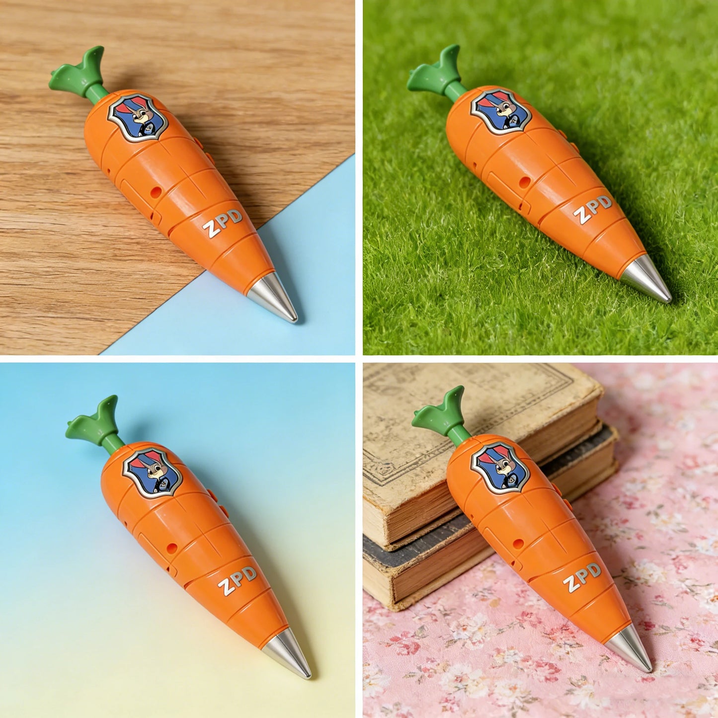 Disney Zootopia 2 Carrot Recorder Pen | Judy & Nick Style for Kids | 60s Mini Recorder | 2-in-1 Gel Pen Stationery