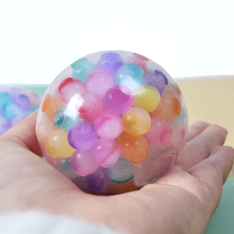 6cm Exotic Pinch The Rainbow Bead Pressure Reducing Ball Vent Ball Decompression Toy TPR Pinch Le Grape Ball Adult Toys