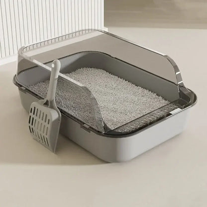 Open Top Cat Litter Box Bedpan Splashproof with High Side Kitten Litter Pan Kitten Toilet for Small Pets Rabbit Indoor Cats Pet