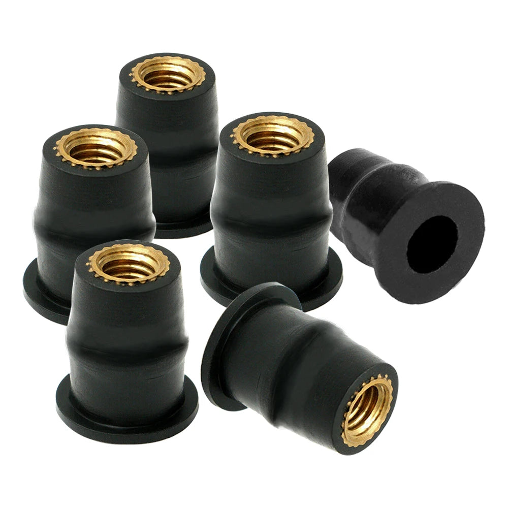 30/10PCS M5 M6 Motorcycle Windscreen Windshield Bolts Screws Metric Rubber Well Nut Fastener For Honda Suzuki Yamaha Kawasaki