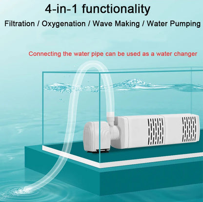 3 in 1 Aquarium Filter Pump Silent Fish Tank Submersible Air Oxygen Aerator Aquarium Air Pump Water Changer Pump Wave Maker 220v